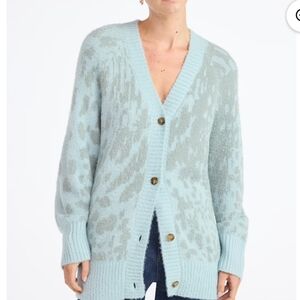 SCOOP GALAXY JQD TEAL TEARS WOMEN'S CARDIGAN SWEATER